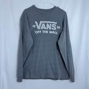 Vans Off‎ The Wall Checkered Long Sleeved Shirt Light Grey Size Medium Unisex